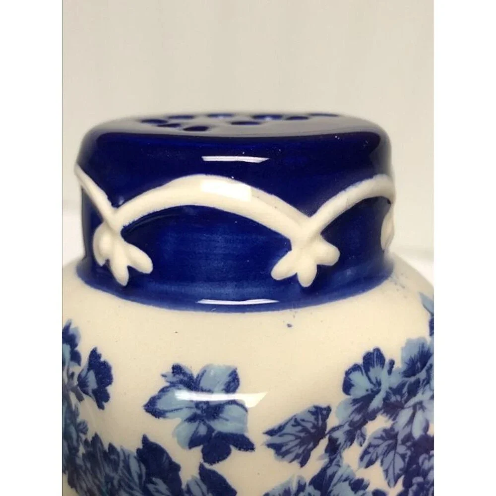 Pioneer Woman Frontier Rose Salt And Pepper Set Shakers Blue Red White New